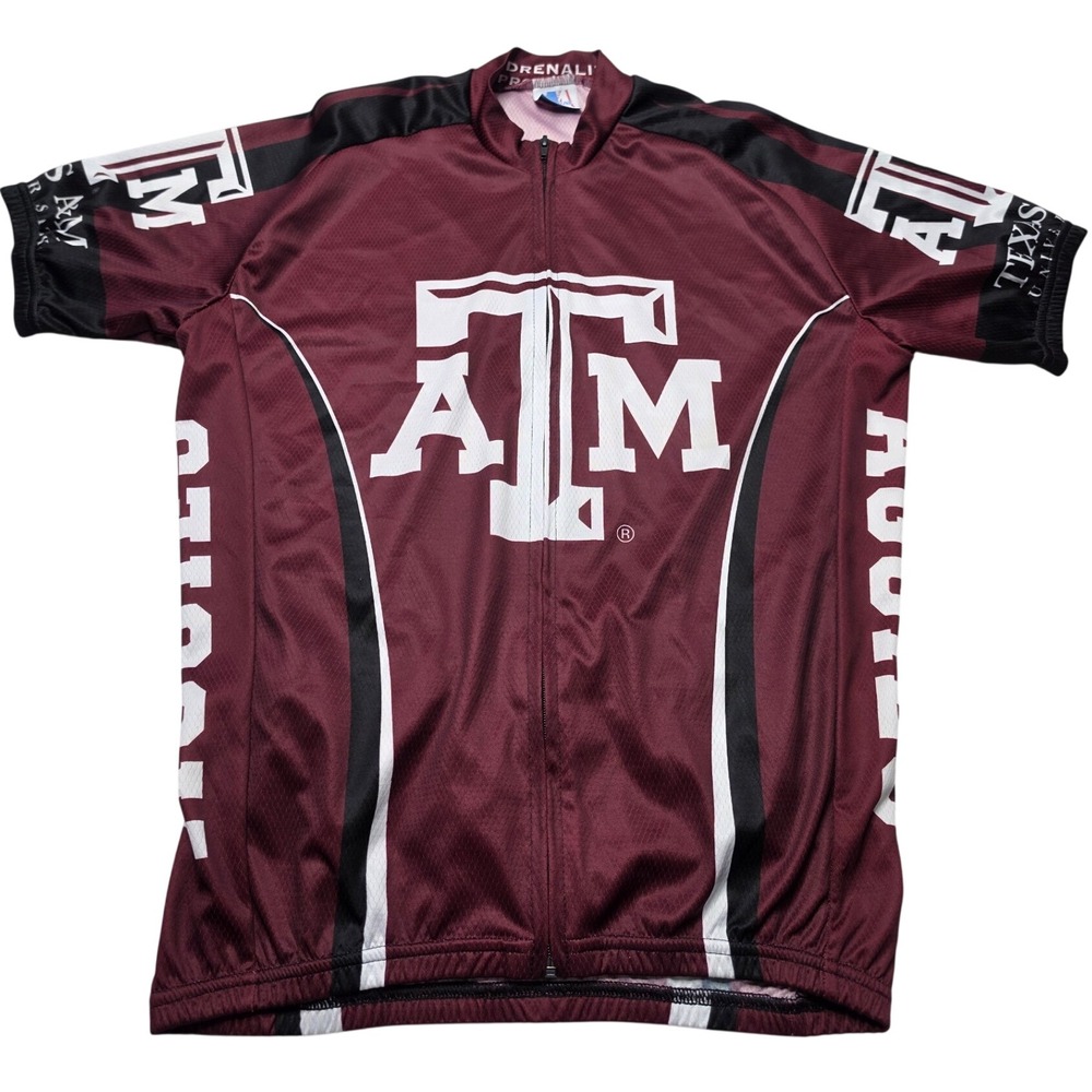 Adrenaline Promotions Texas A&M Aggies Cycling Jersey Mens Large Maroon Full Zip